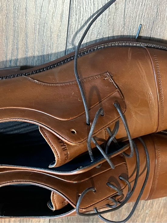 Cole Haan Men’s Brown Leather Cap-Toe Dress Shoes 10.5